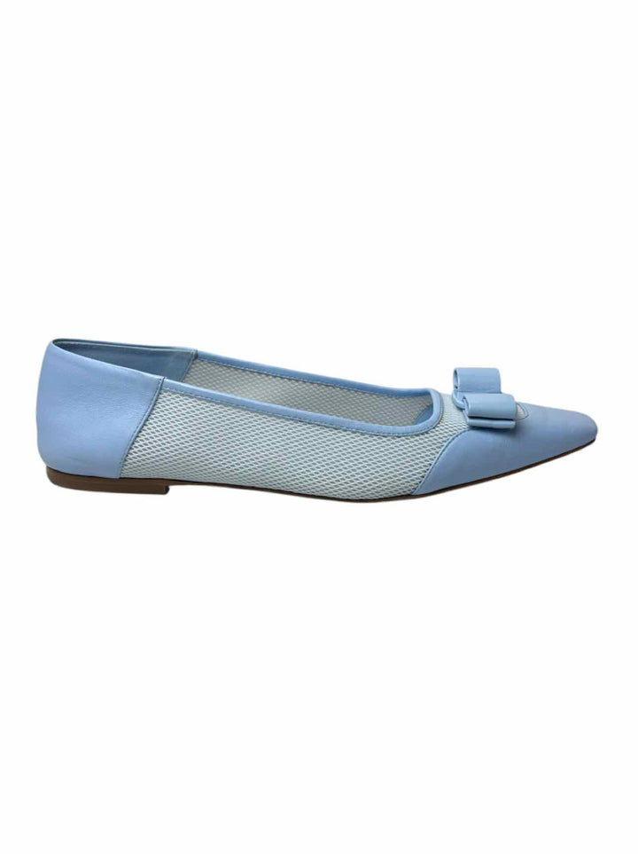 Ferragamo Size 8 Varina Sun Mesh & Leather Flats
