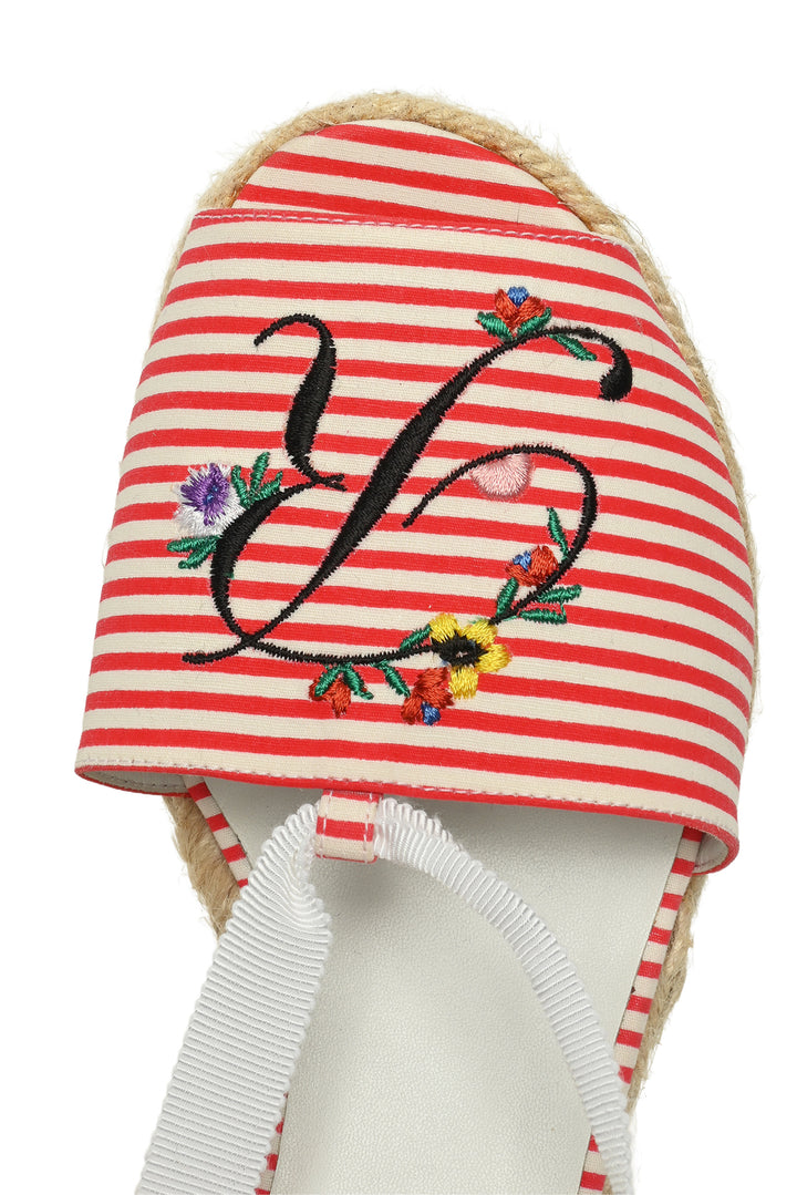 Roger Vivier Size 36.5 Blooming RV Embroidered Open Toe Espadrille Wedges