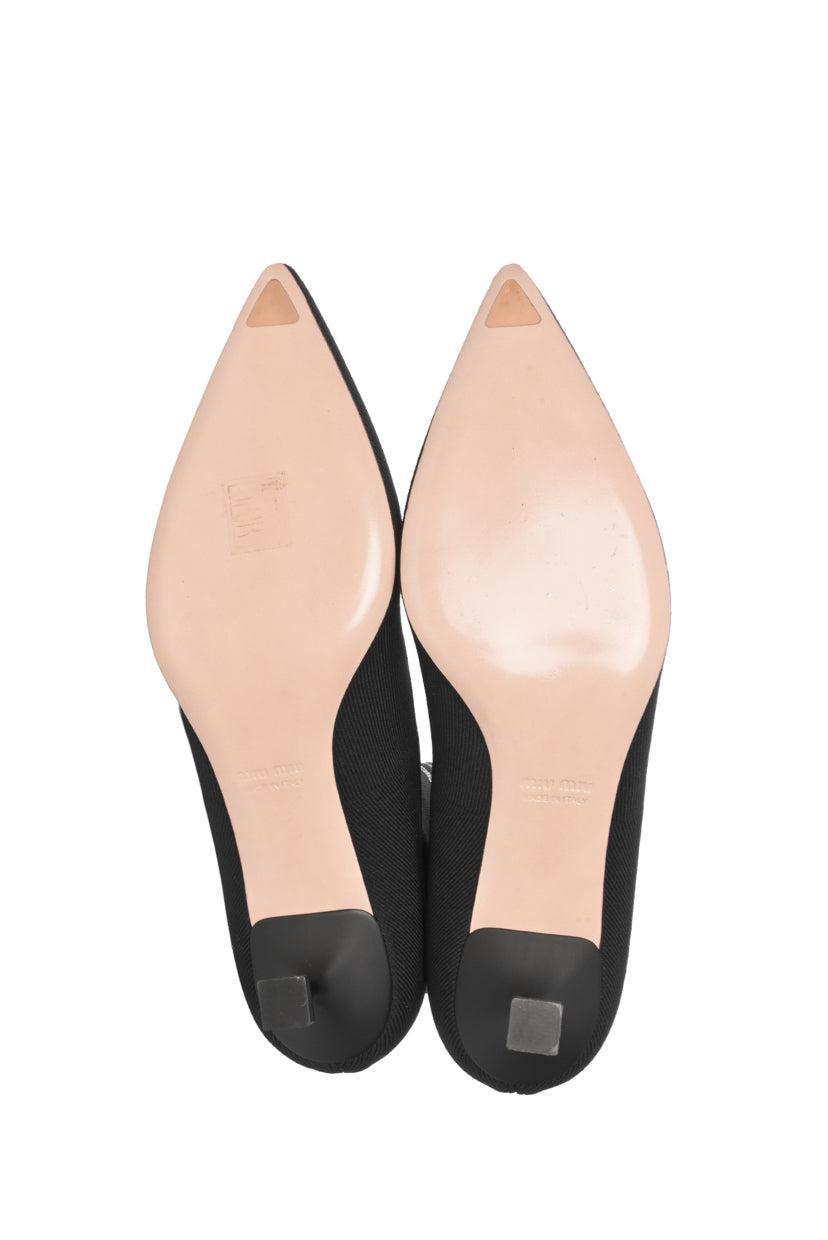 Miu Miu Size 38.5 Logo Knit Sock Ankle Boots