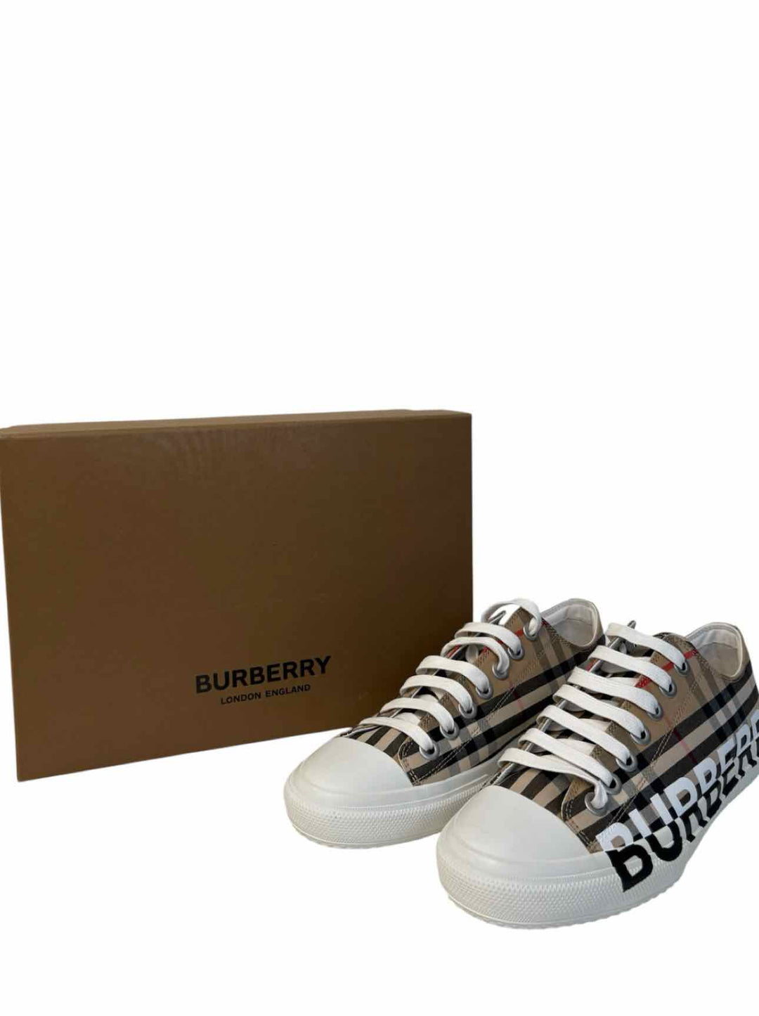 Burberry Size 39 Logo Print Vintage Check Sneaker