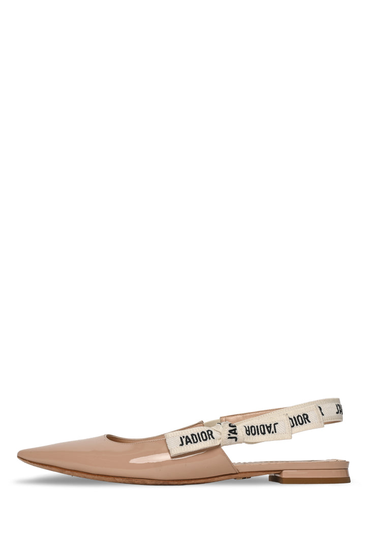 Christian Dior Size 37.5 J'Adior Patent Slingback Flats