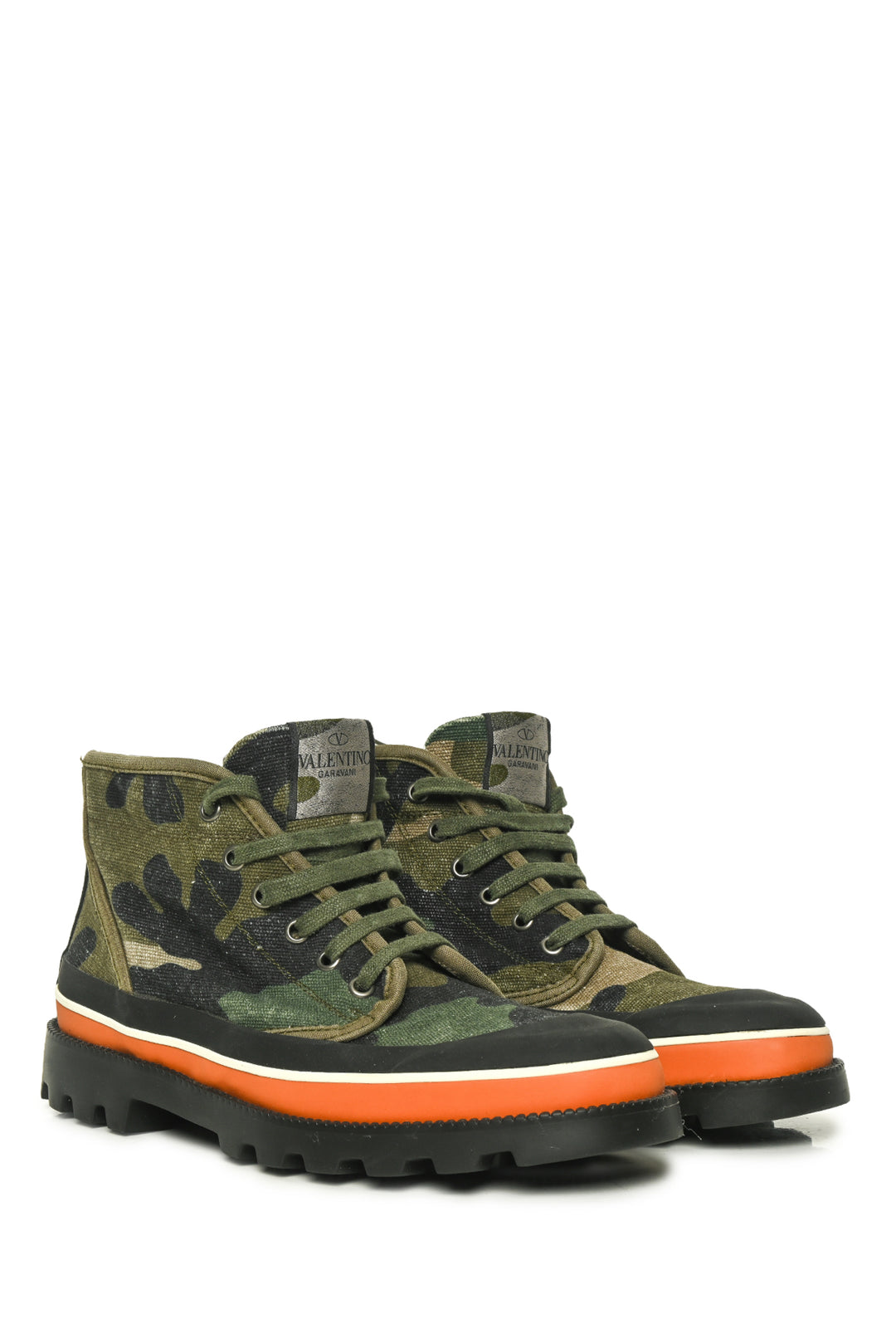 Valentino Size 39 Camo Canvas High Top Sneakers