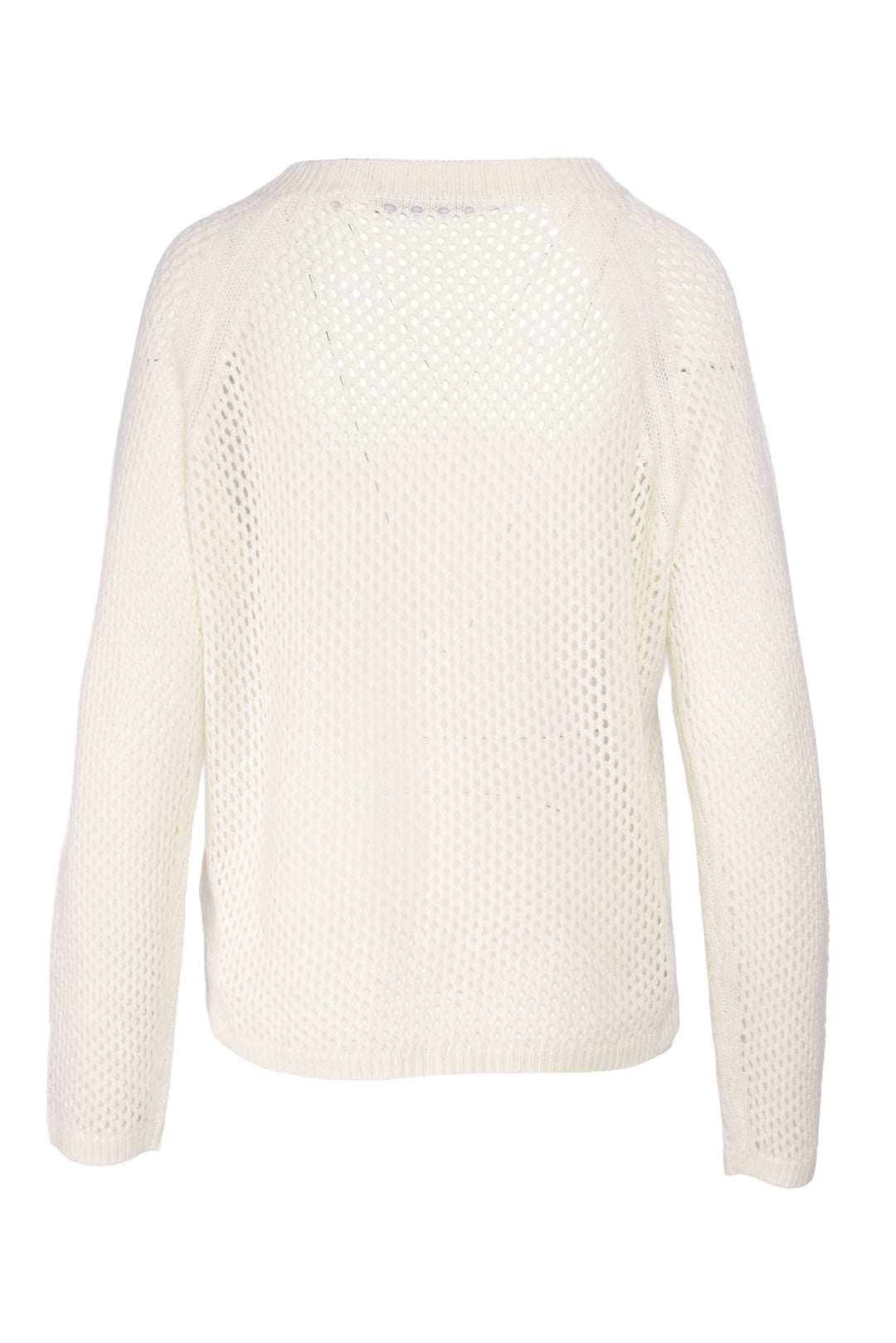 Black Goat Size M Open Knit Cashmere Crew Neck Sweater