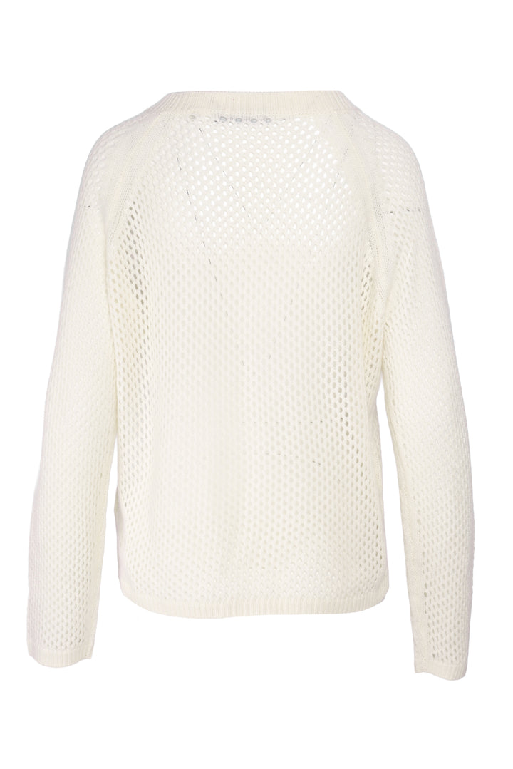 Black Goat Size M Open Knit Cashmere Crew Neck Sweater