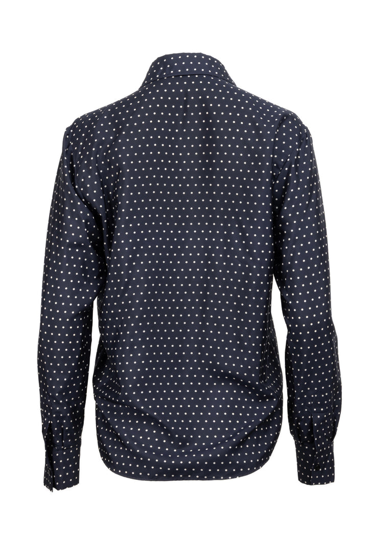 Dior Size 4 Polka-Dot Silk Blouse