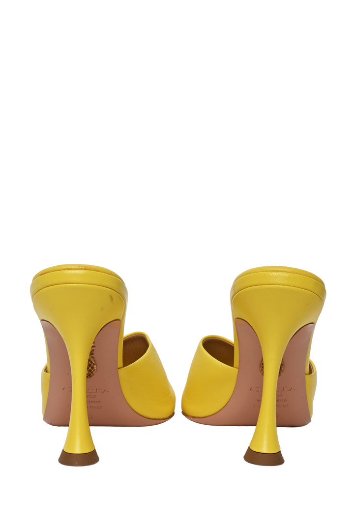 Aquazzura Size 37.5 Violette Leather Mules
