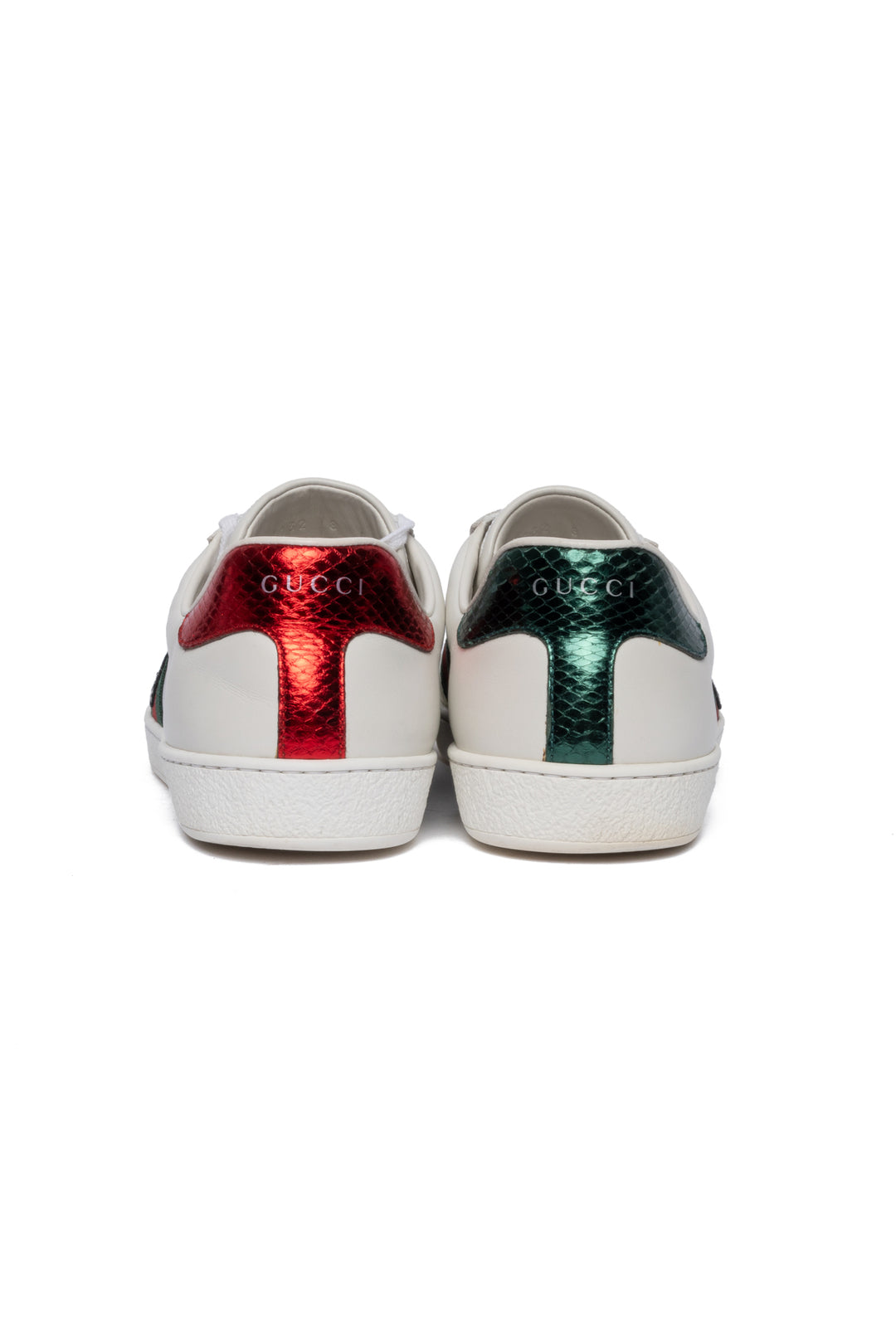 Gucci Size 8 Leather Ace Tiger Embroidered Sneakers