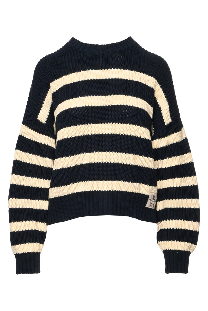 Denimist Size XS Oversized Cropped Striped Sailor Sweater