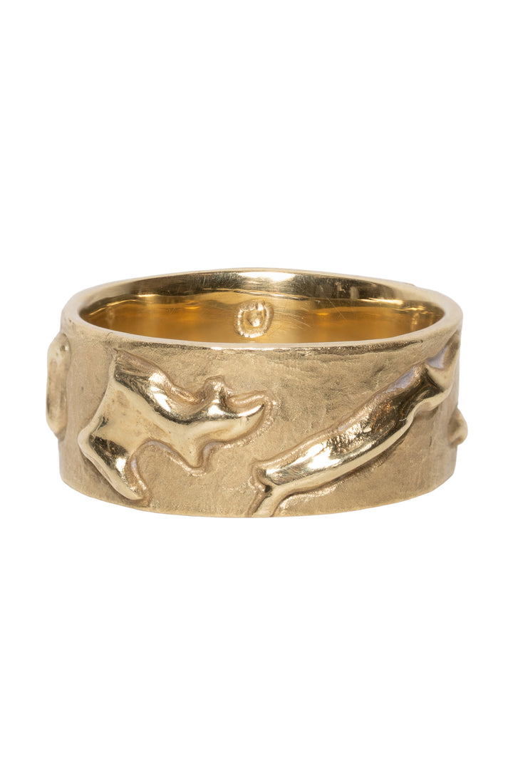 14k Yellow Gold Textured Ring