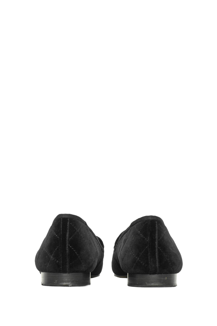 Chanel Size 40.5 Cap Toe CC Velvet Loafers