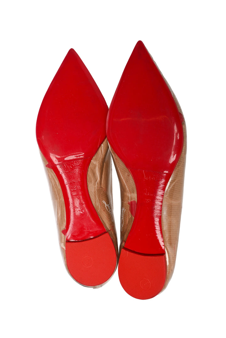 Christian Louboutin Size 38.5 Loubi Kraft Ballalla PVC  Flats