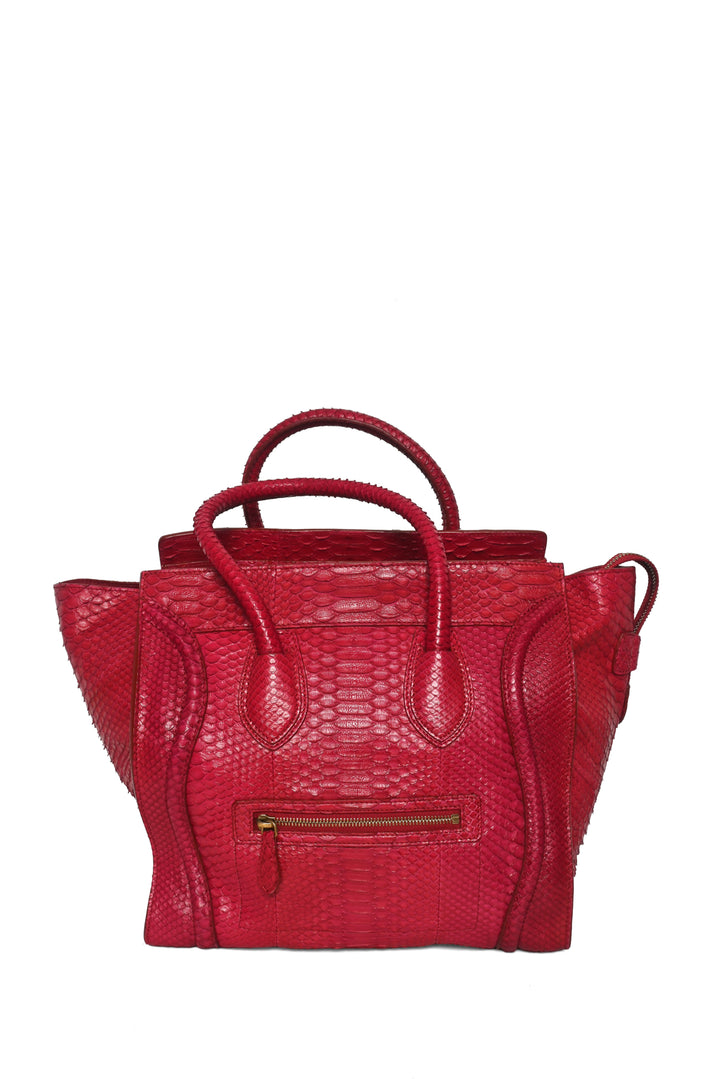 Celine Mini Python Luggage Tote