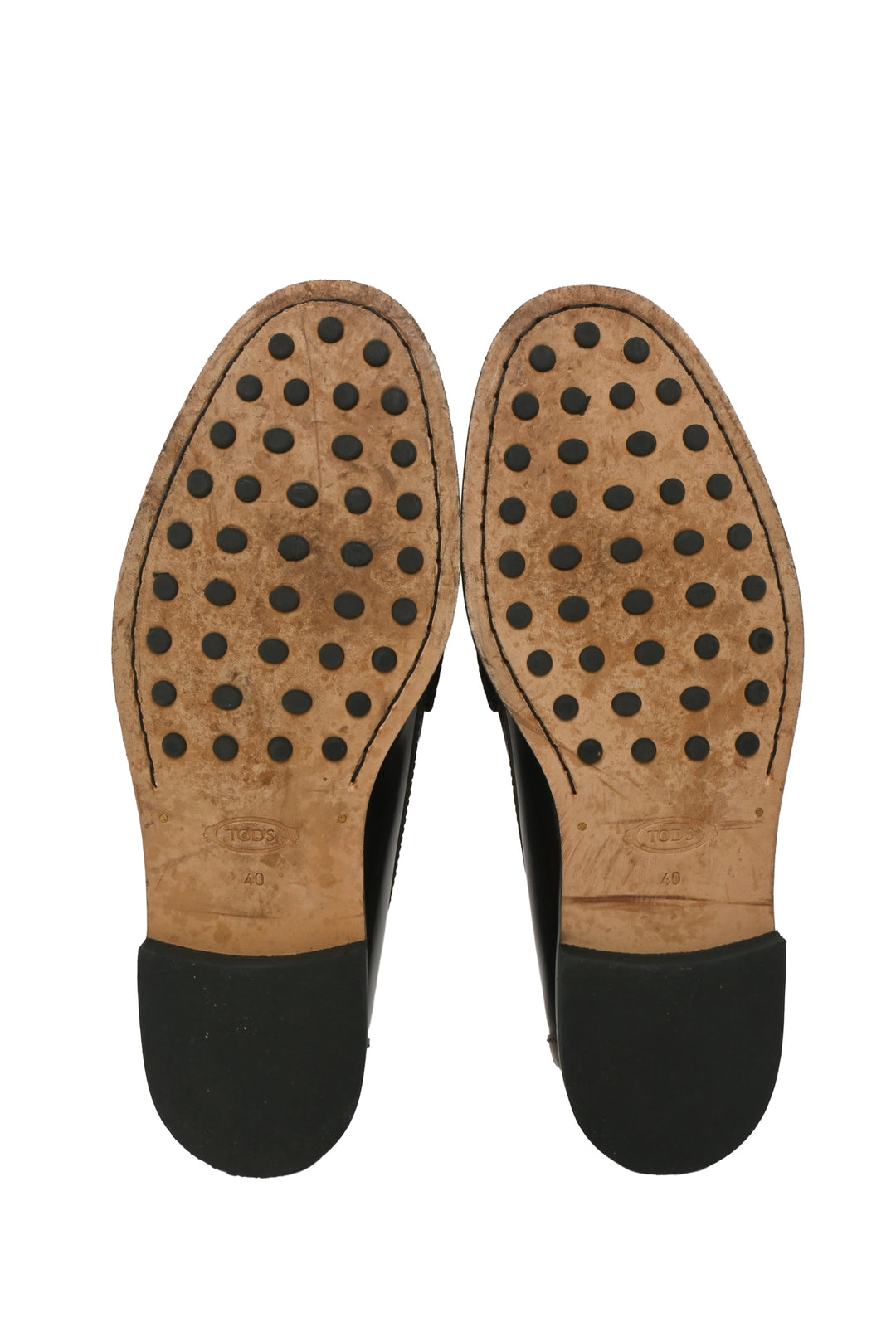 Tod's Size 40 Moc Stitching Leather Loafers