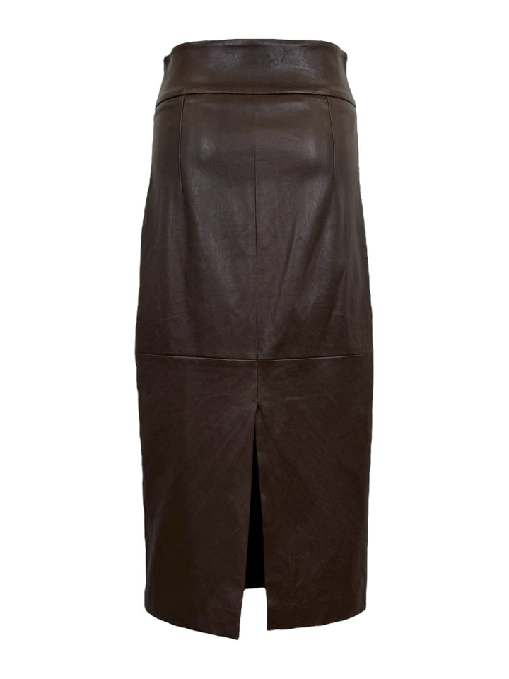 Brunello Cucinelli Size 6 Stretch Nappa Leather Pencil Skirt