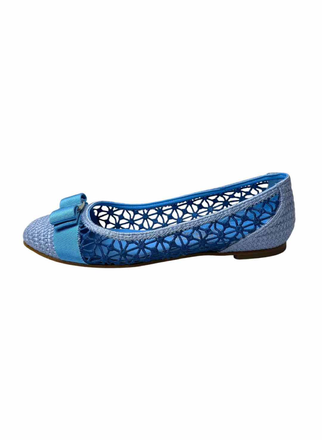 Ferragamo Size 8 Varina Crochet Ballet Flats