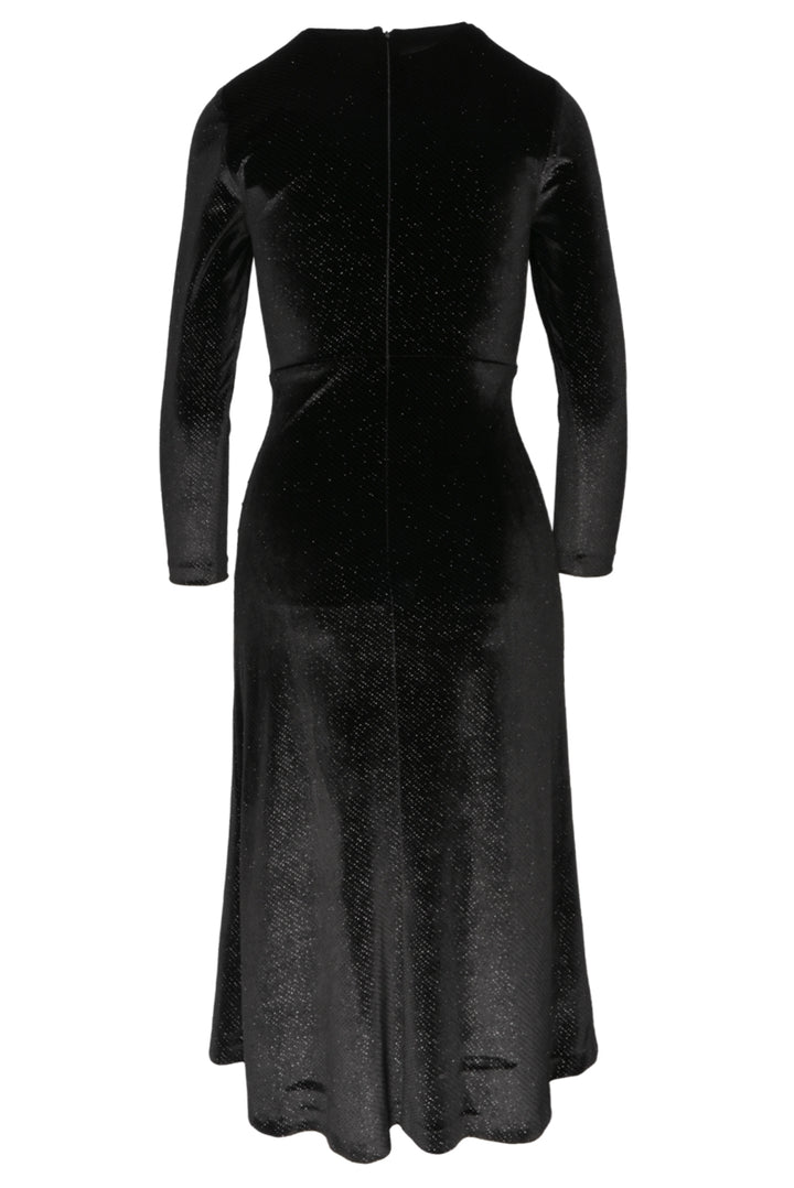 Sandro Size 34 Crystal Embellished Ruched Velvet Midi Dress