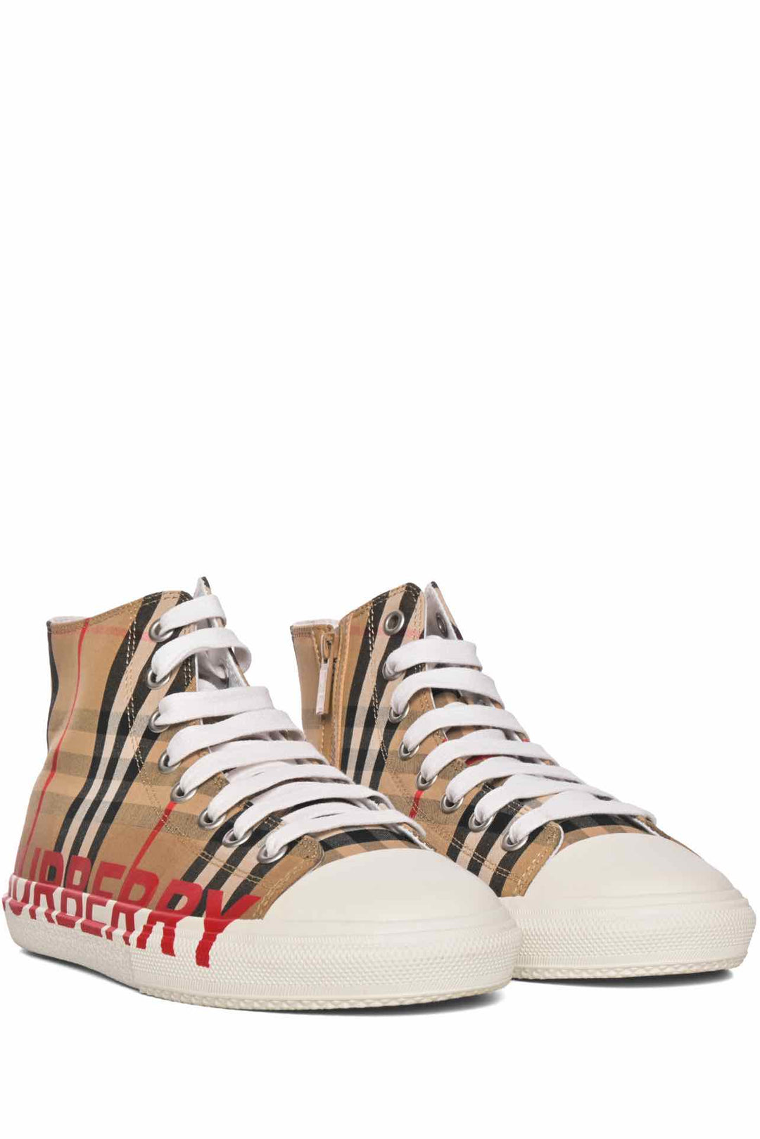 Burberry Size 35 Vintage Check Logo High-top Sneaker