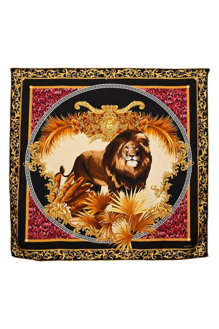 Versace Lion & Brocade Print Scarf