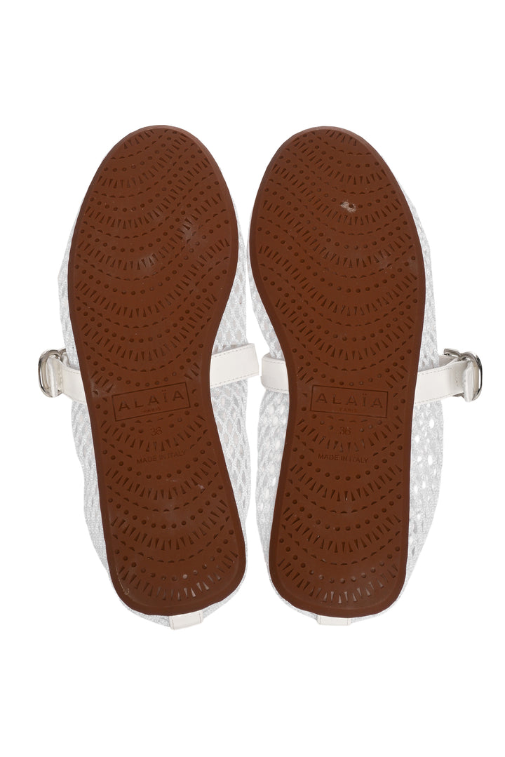 Alaia Size 36 Fishnet Ballet Flats