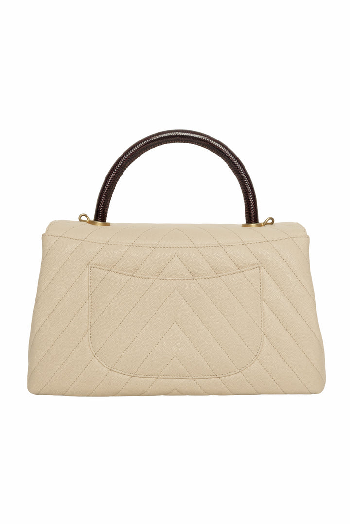 Chanel 2019 Medium Coco Lizard Top Handle Flap Bag
