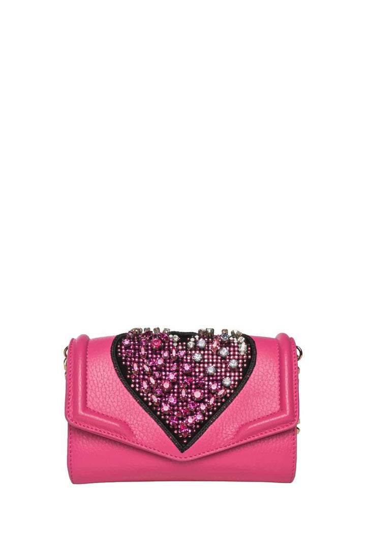 Philipp Plein Crystal Embellished Heart Crossbody