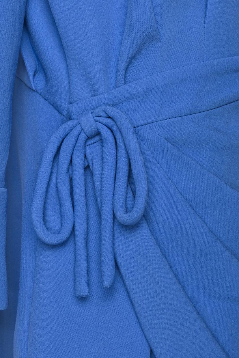 Valentino Size 46 Front Tie Long Sleeve Dress