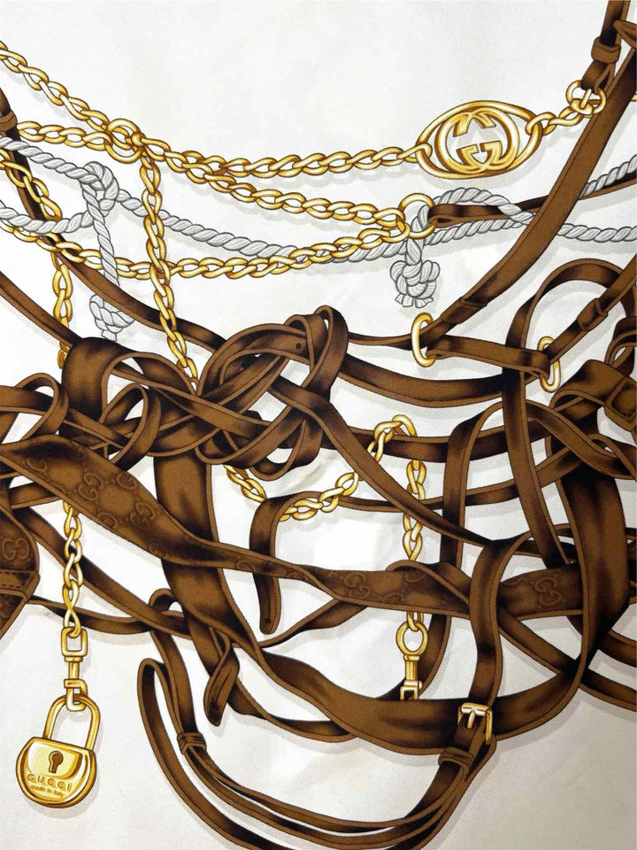 Gucci 85th Anniversary Equestrian Print Silk Scarf