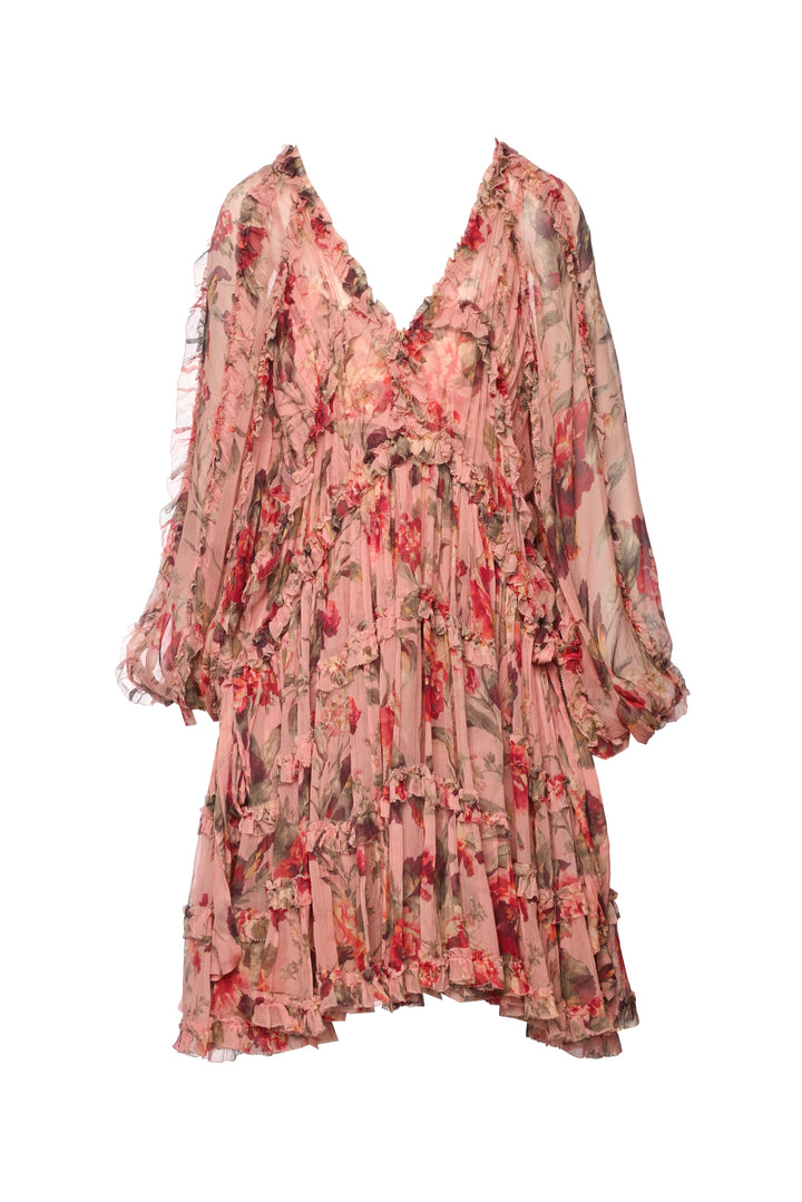 Zimmermann Size 3 Silk Floral Cassia Mini Dress