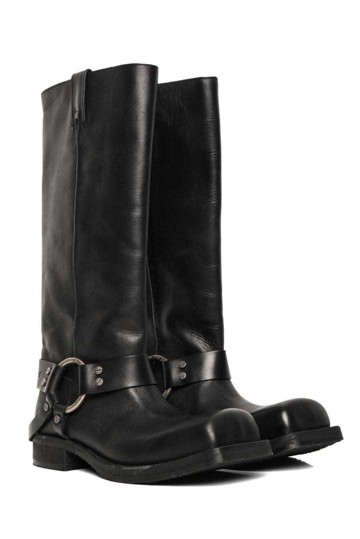 Acne Size 40 Leather Buckle Boots