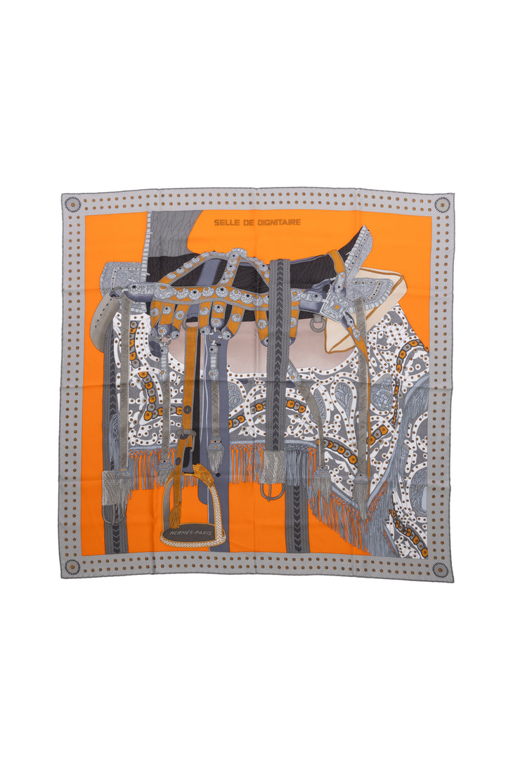 Hermes Selle De Dignitaire Silk Scarf