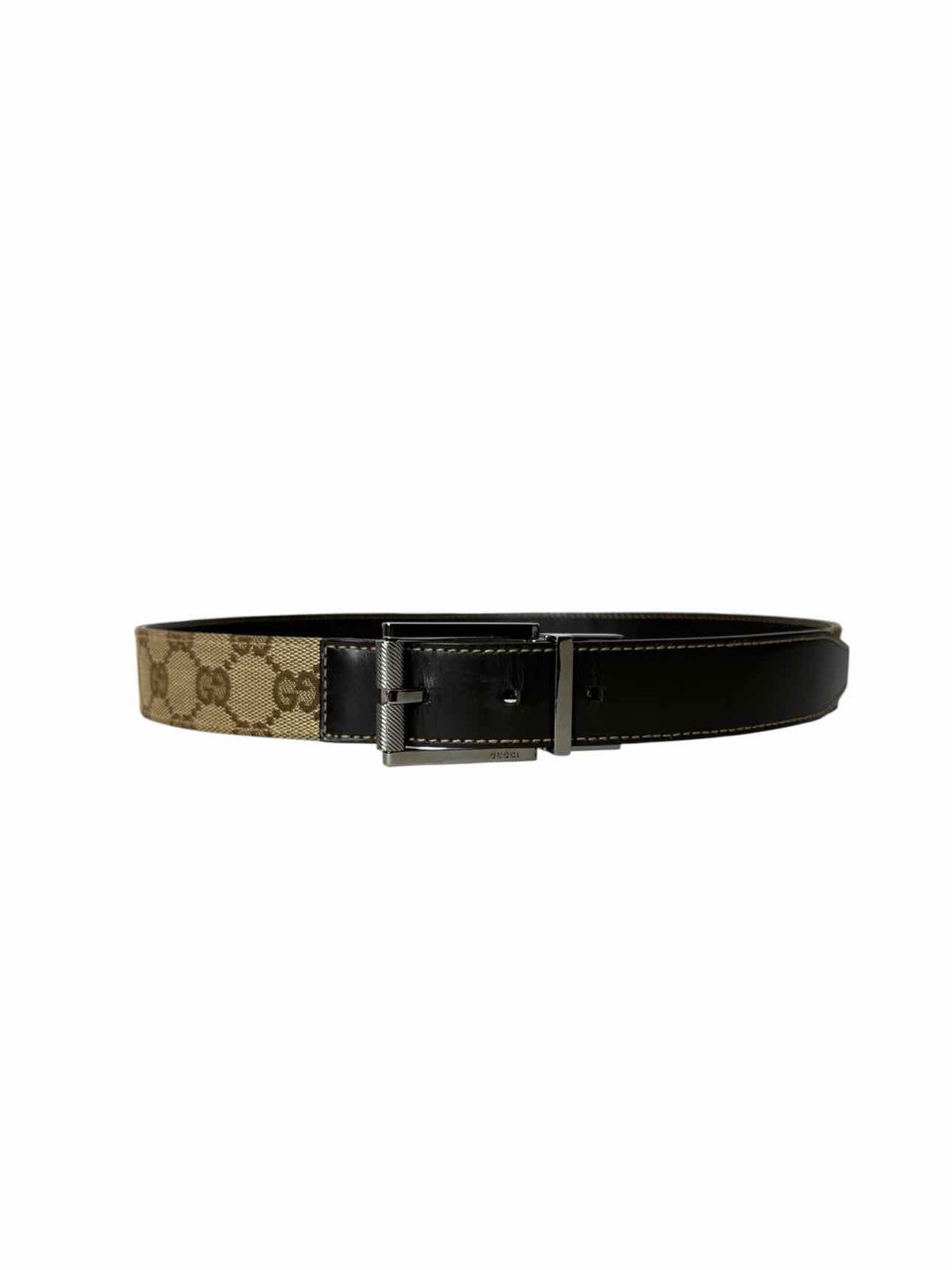 Gucci GG Monogram Canvas/Leather Reversible Size 31 Belt