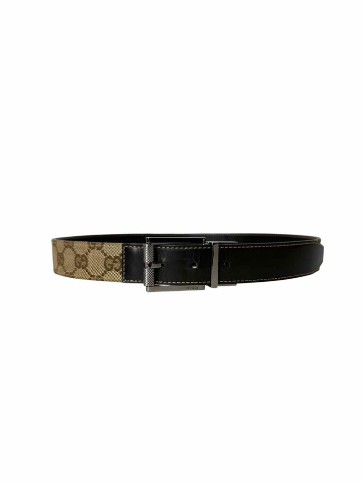 Gucci GG Monogram Canvas/Leather Reversible Size 31 Belt