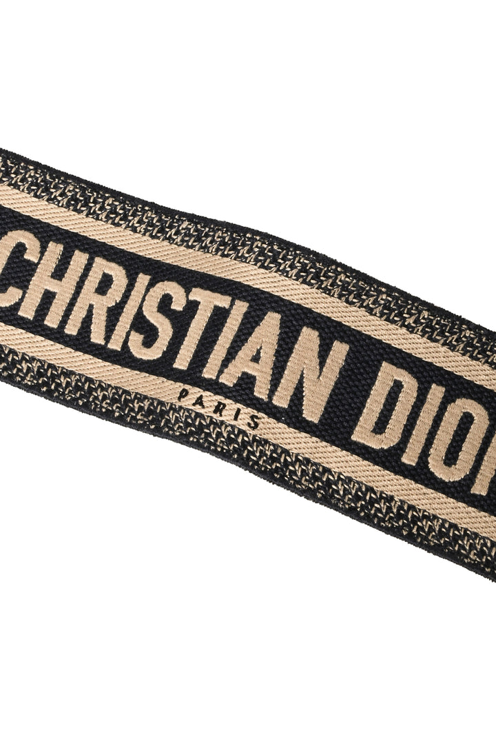 Dior 2020 Logo Embroidery Canvas & Leather Belt