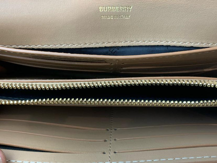 Burberry Tri-tone Grainy Leather TB Continental Wallet