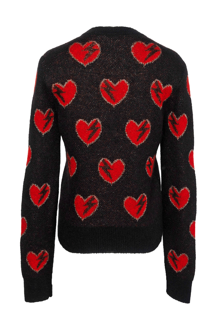 Saint Laurent Size S Heart Patterned Sweater