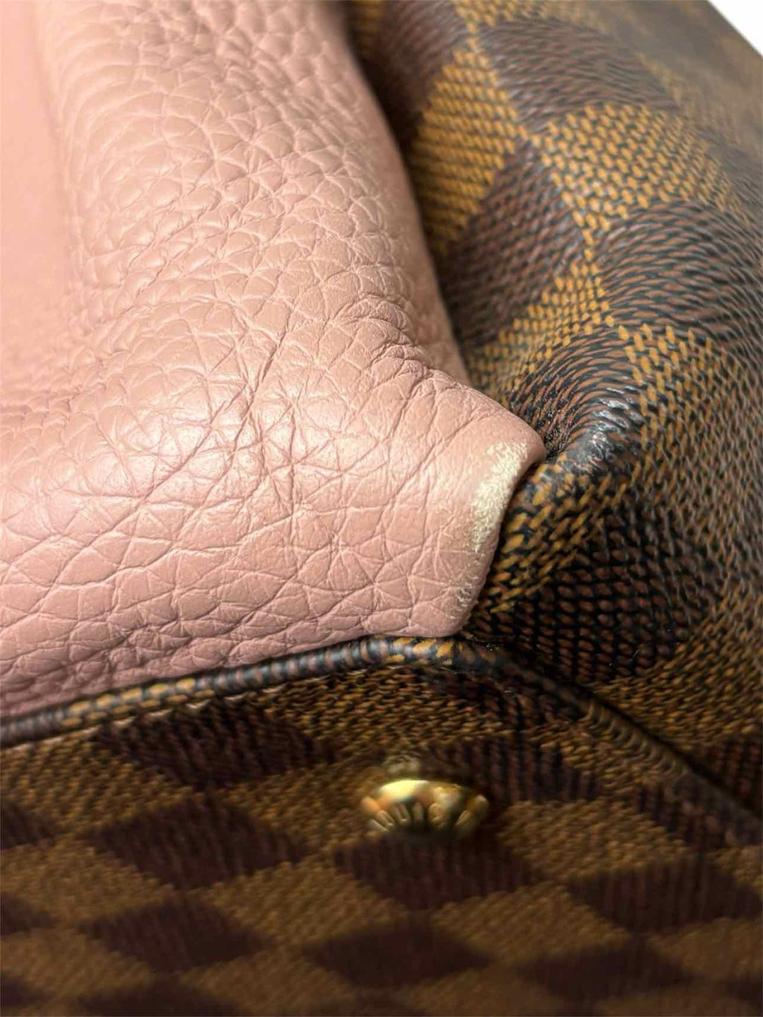Louis Vuitton Cuir Taurillon Damier Ebene Normandy Magnolia Purse