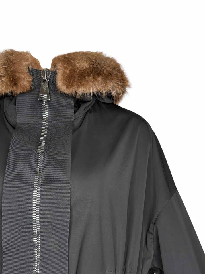 Georges Rech Fur Trim Hooded Size 1 Coat