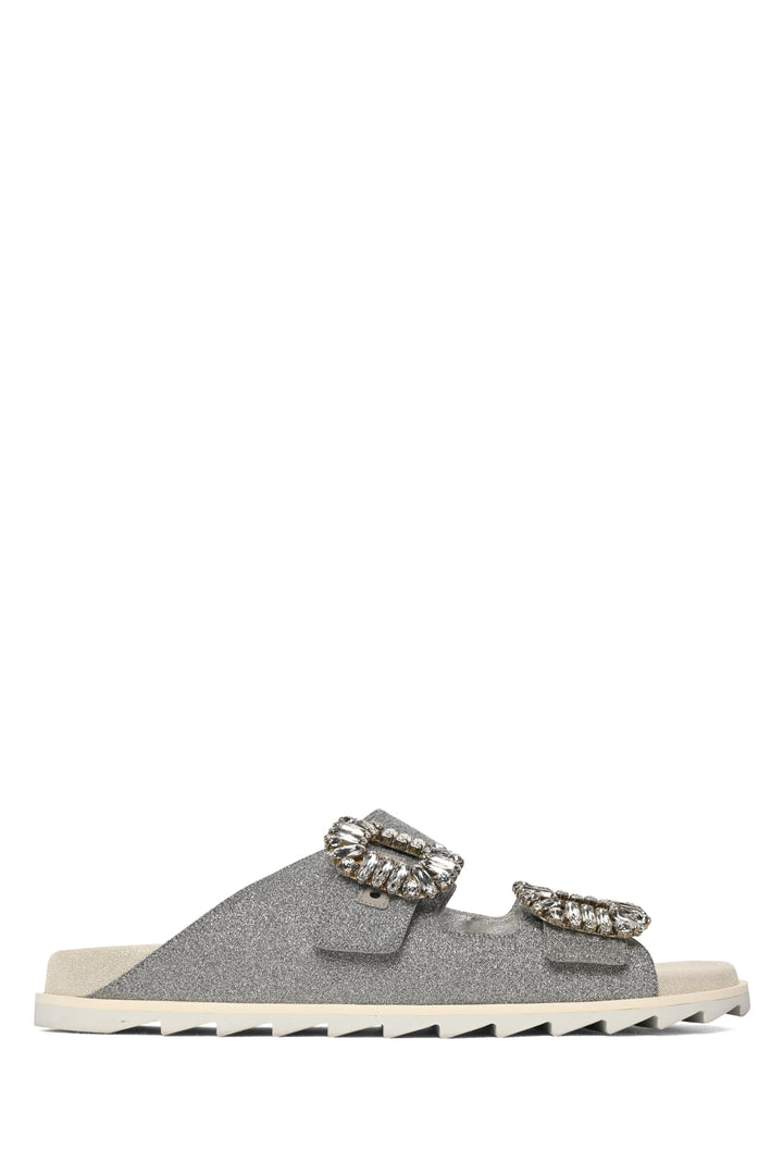 Roger Vivier Size 40 Slidy Viv Glitter Sandals