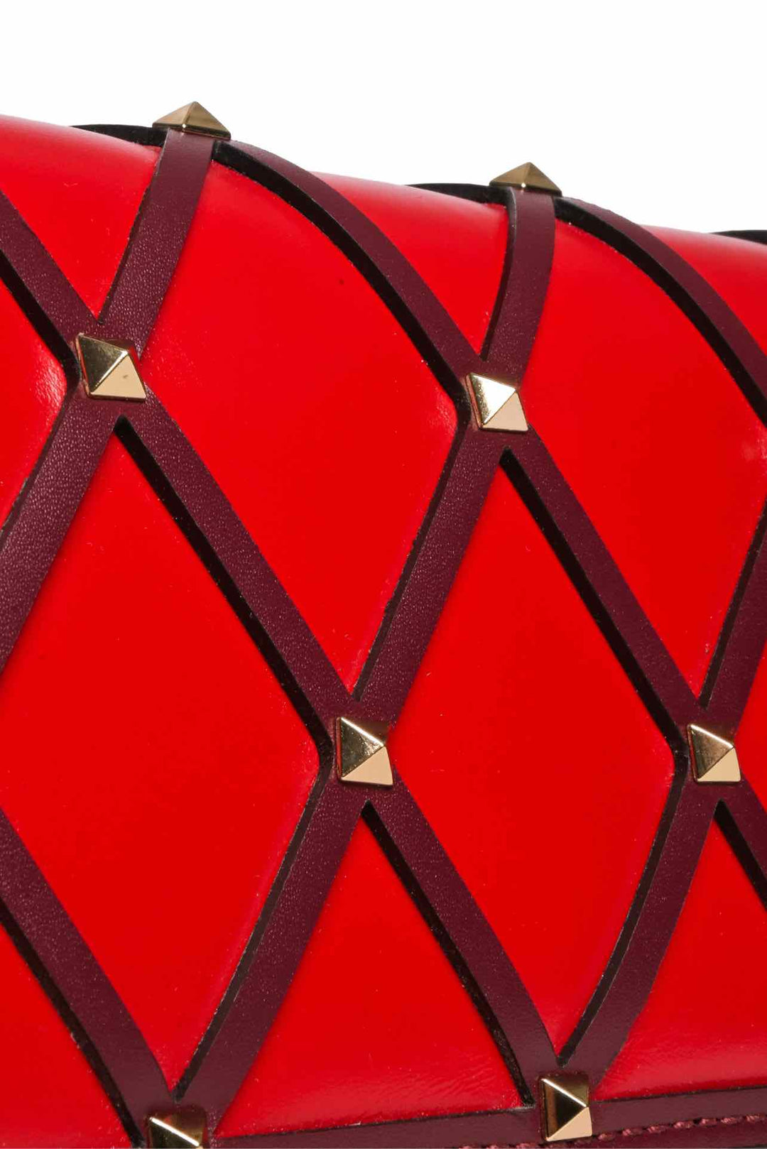 Valentino Leather Rockstud Beehive Wallet On Chain Crossbody