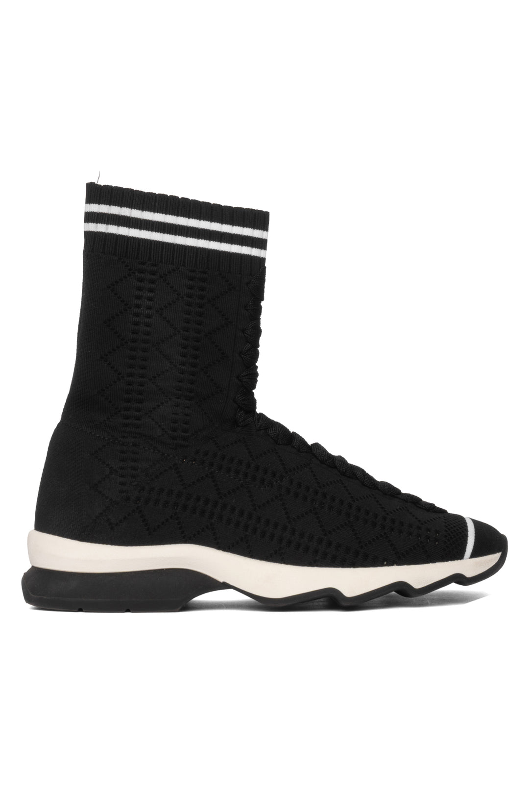 Fendi Size 35 Stretch Knit Sock Sneaker Luxury Used Designer