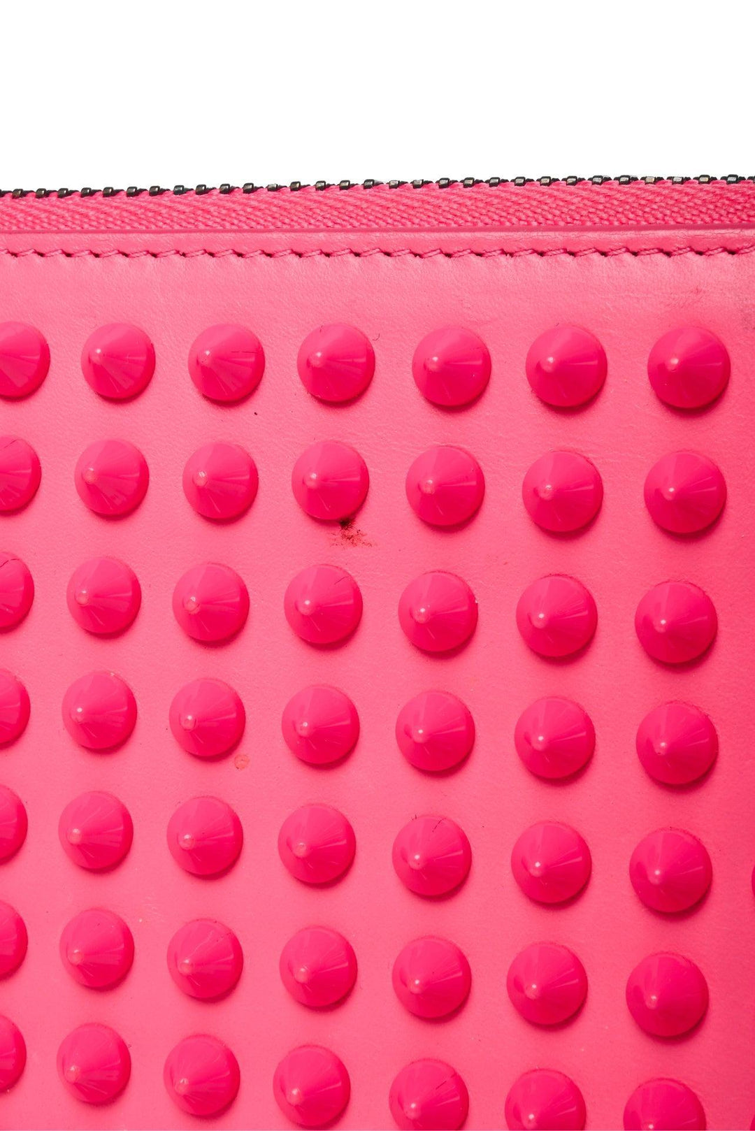 Christian Louboutin Leather Panettone Spike Zip-Around Wallet