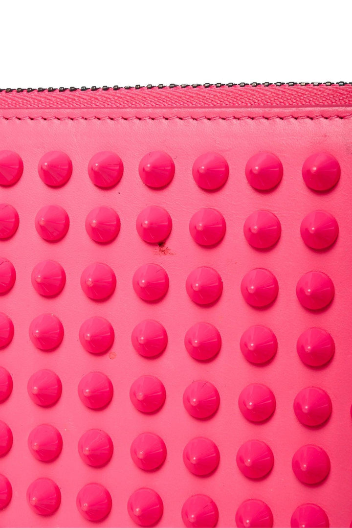 Christian Louboutin Leather Panettone Spike Zip-Around Wallet