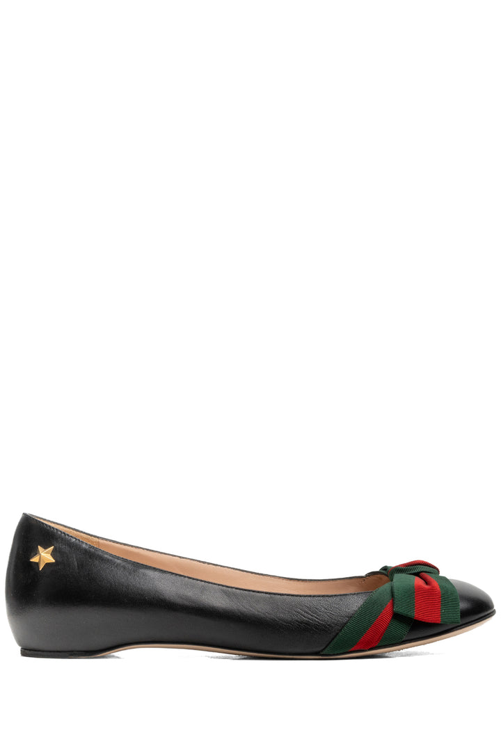 Gucci Size 38 Web Bow Ballet Flats