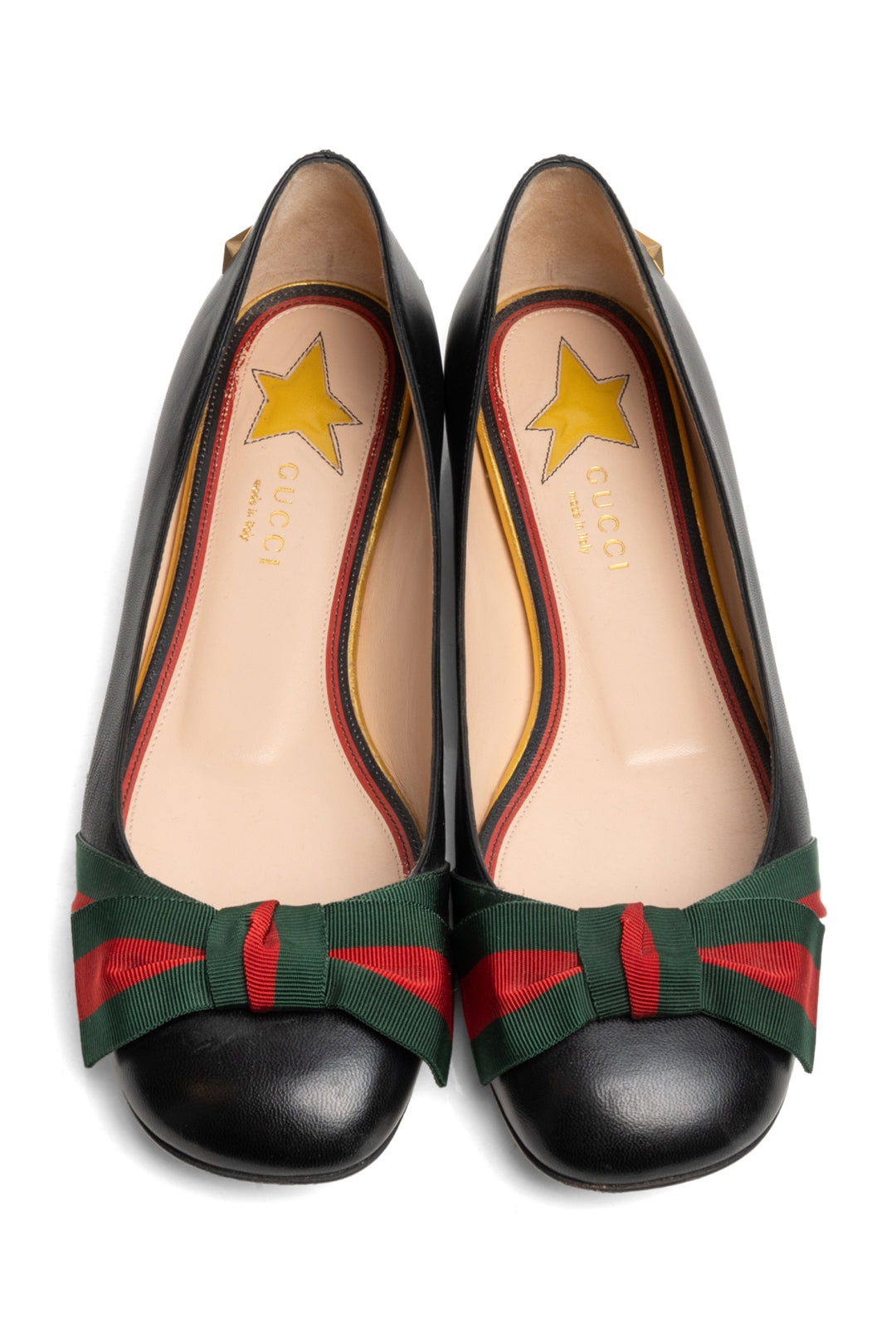 Gucci Size 38 Web Bow Ballet Flats