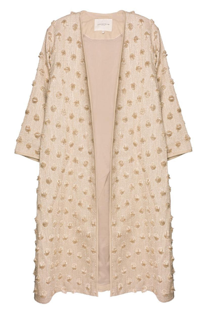 Lafayette 148 Size S Fringe Dot Jacquard Coat