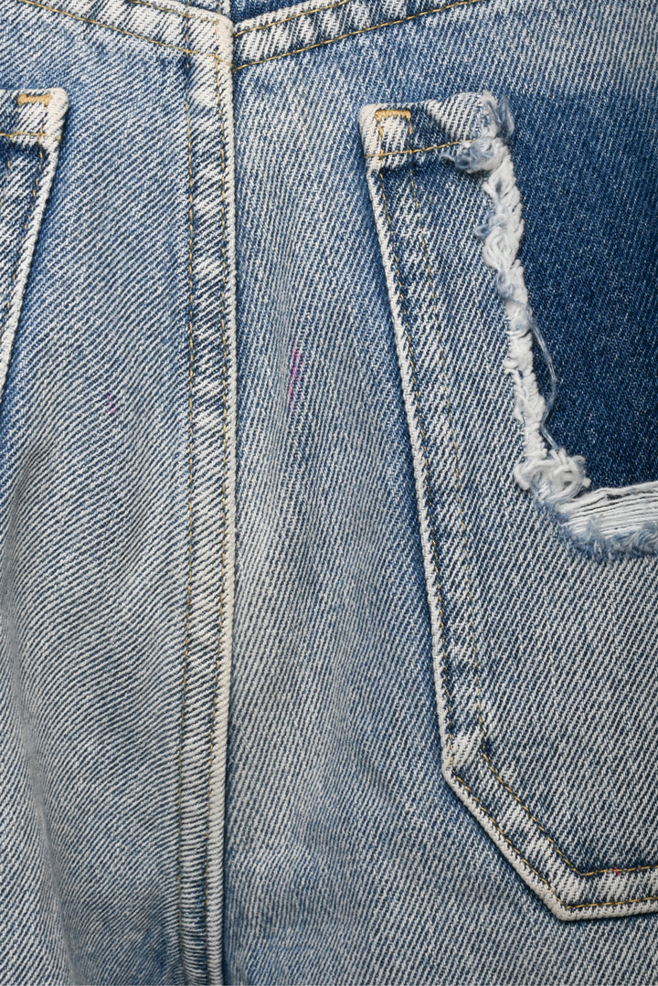 Miu Miu Size 25 Distressed Wide Leg Jeans