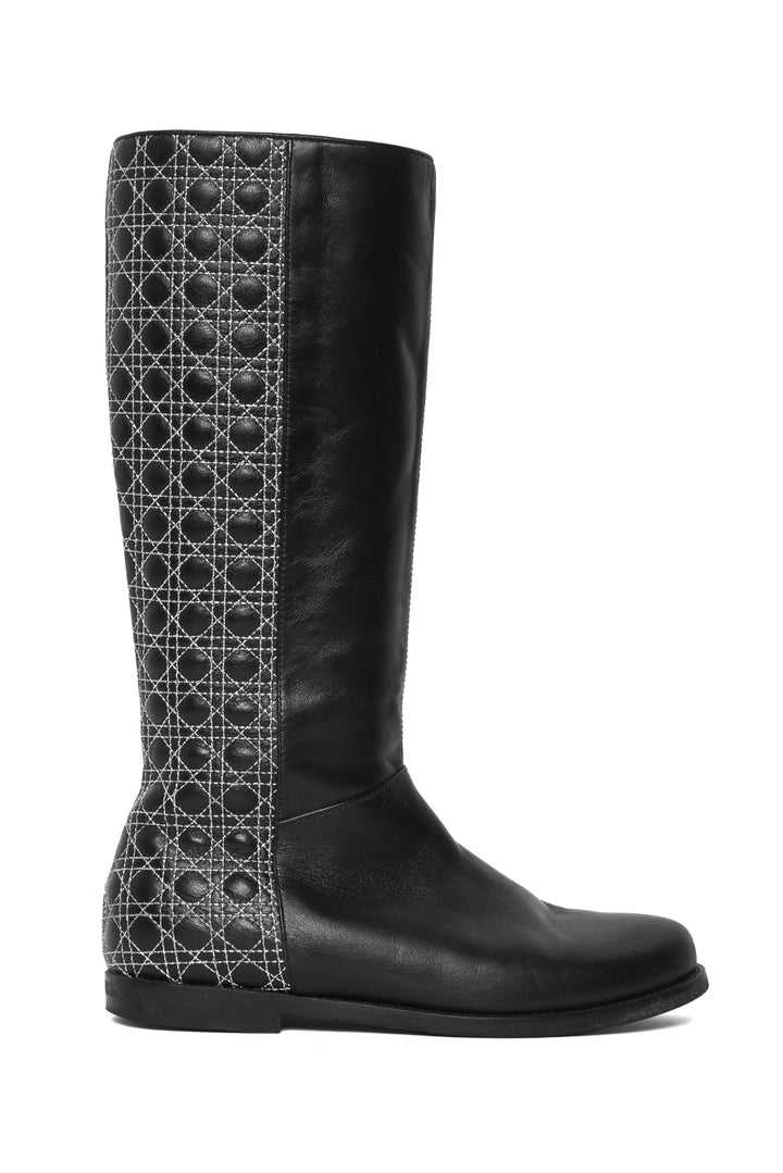 Dior Size 34 Cannage Quilted Tall Boots