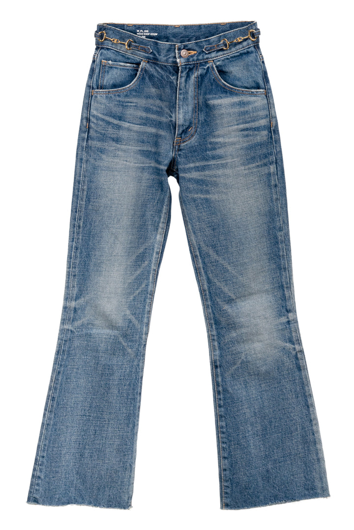 Celine Size 25 Triomphe Signature Cut Off Flare Jeans