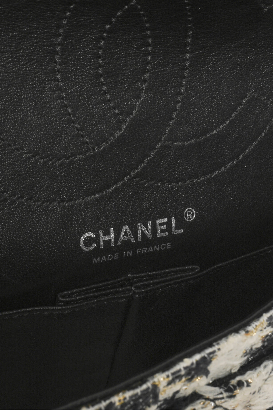 Chanel 2010-2011 Tweed Camellia Quilted 2.55 Reissue 226 Double Flap Bag