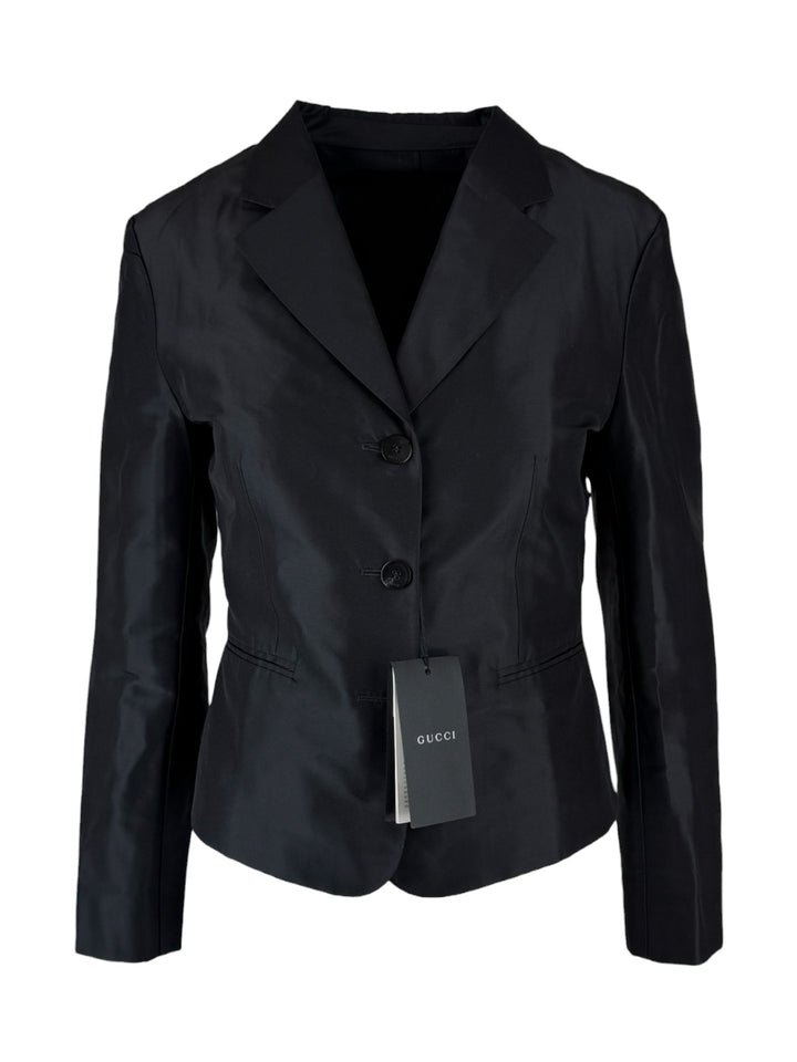 Gucci Size 42 Silk Single Breasted Blazer
